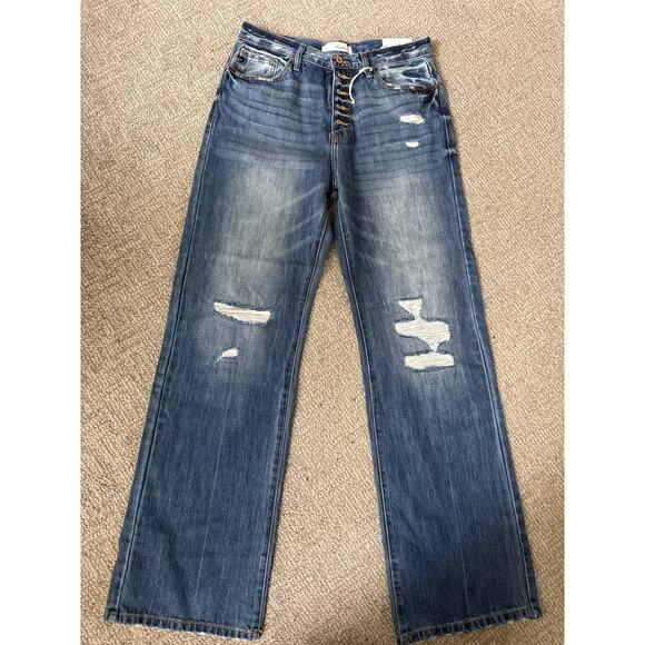 KanCan 90’s Flare distressed denim jeans womens 9/28 Tall - Picture 1 of 10